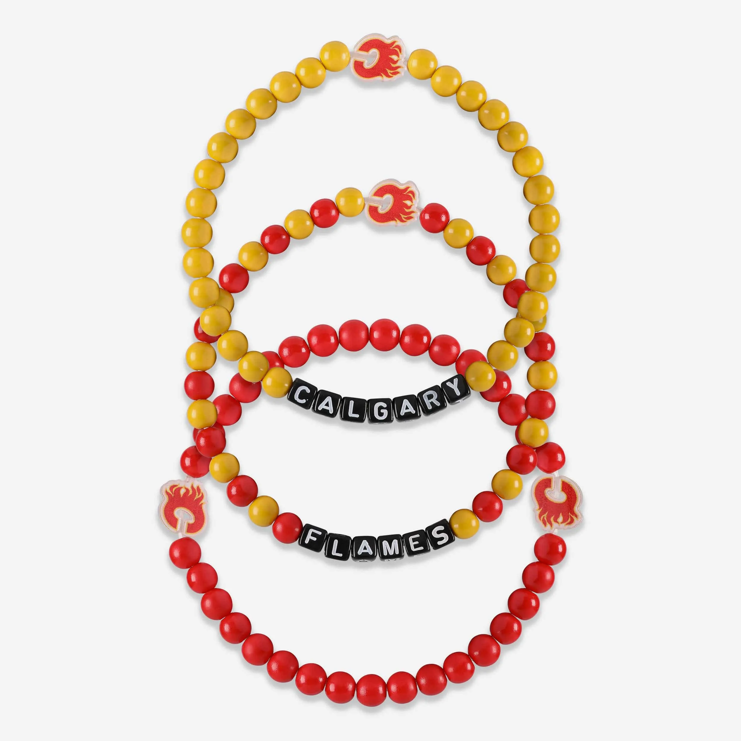 Calgary Flames 3 Pack Beaded Friendship Bracelet