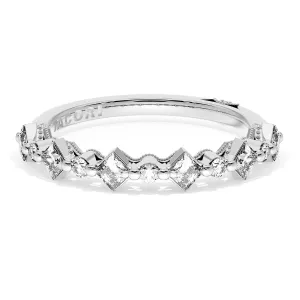 Carré and Round Diamond Wedding Band, 3.70mm