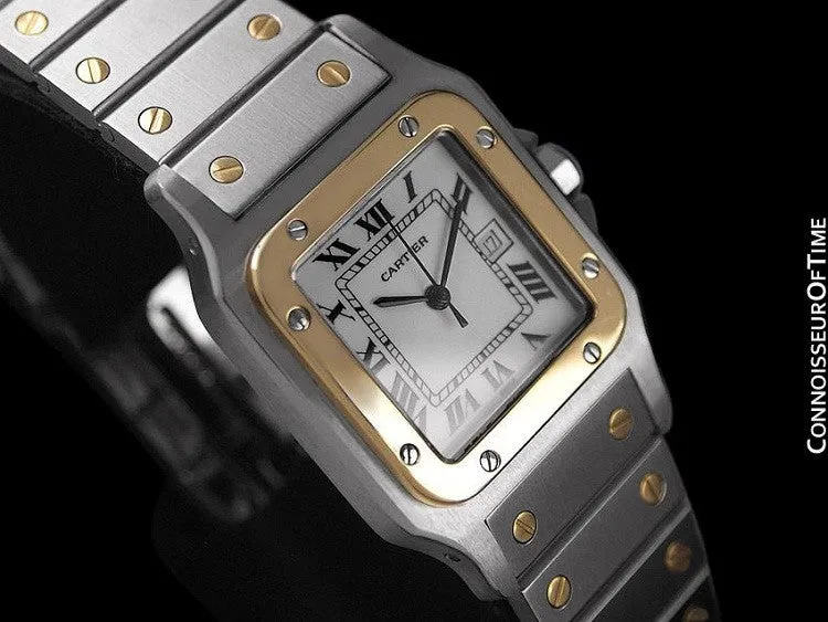 Cartier Mens Santos Galbee Automatique - 18K Gold & Stainless Steel