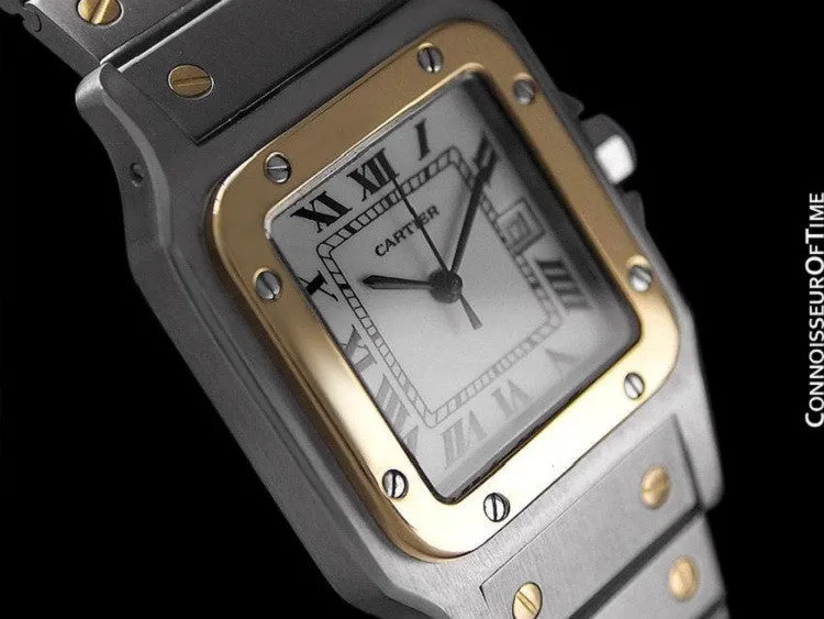 Cartier Mens Santos Galbee Automatique - 18K Gold & Stainless Steel