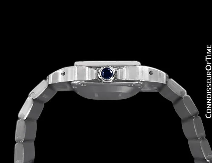Cartier Santos Ladies Automatic Watch with Date - Stainless Steel & Diamonds