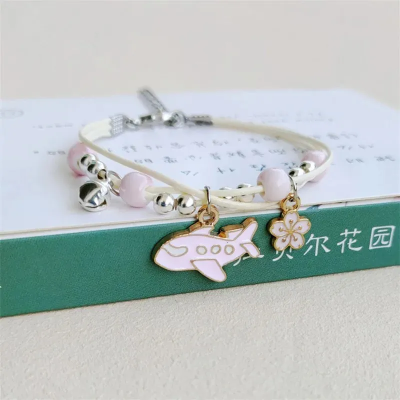 Cartoon Animal Cat Rabbit Flower Bracelet for Girl Kids Women Men Fashion Charm Student Friendship Bracelets Jewelry
