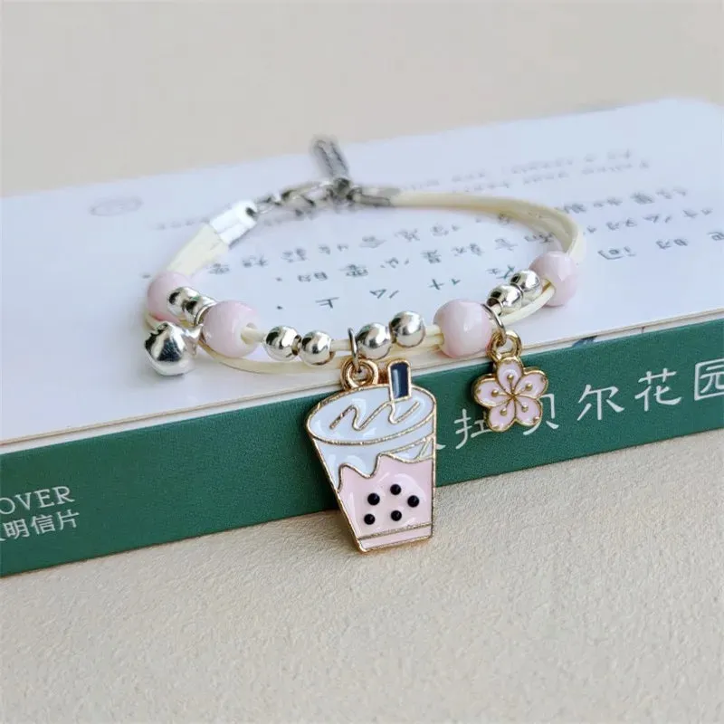 Cartoon Animal Cat Rabbit Flower Bracelet for Girl Kids Women Men Fashion Charm Student Friendship Bracelets Jewelry