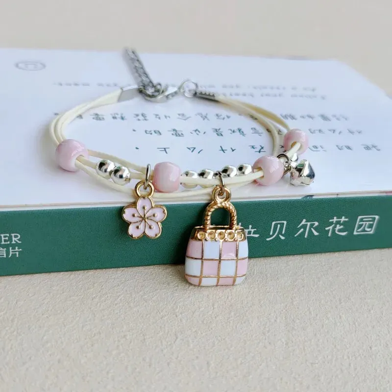 Cartoon Animal Cat Rabbit Flower Bracelet for Girl Kids Women Men Fashion Charm Student Friendship Bracelets Jewelry
