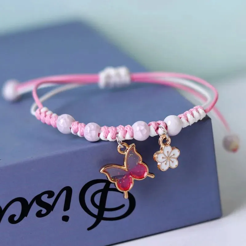 Cartoon Animal Cat Rabbit Flower Bracelet for Girl Kids Women Men Fashion Charm Student Friendship Bracelets Jewelry
