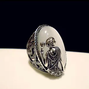Cat's Eye Stone Goddess Ring