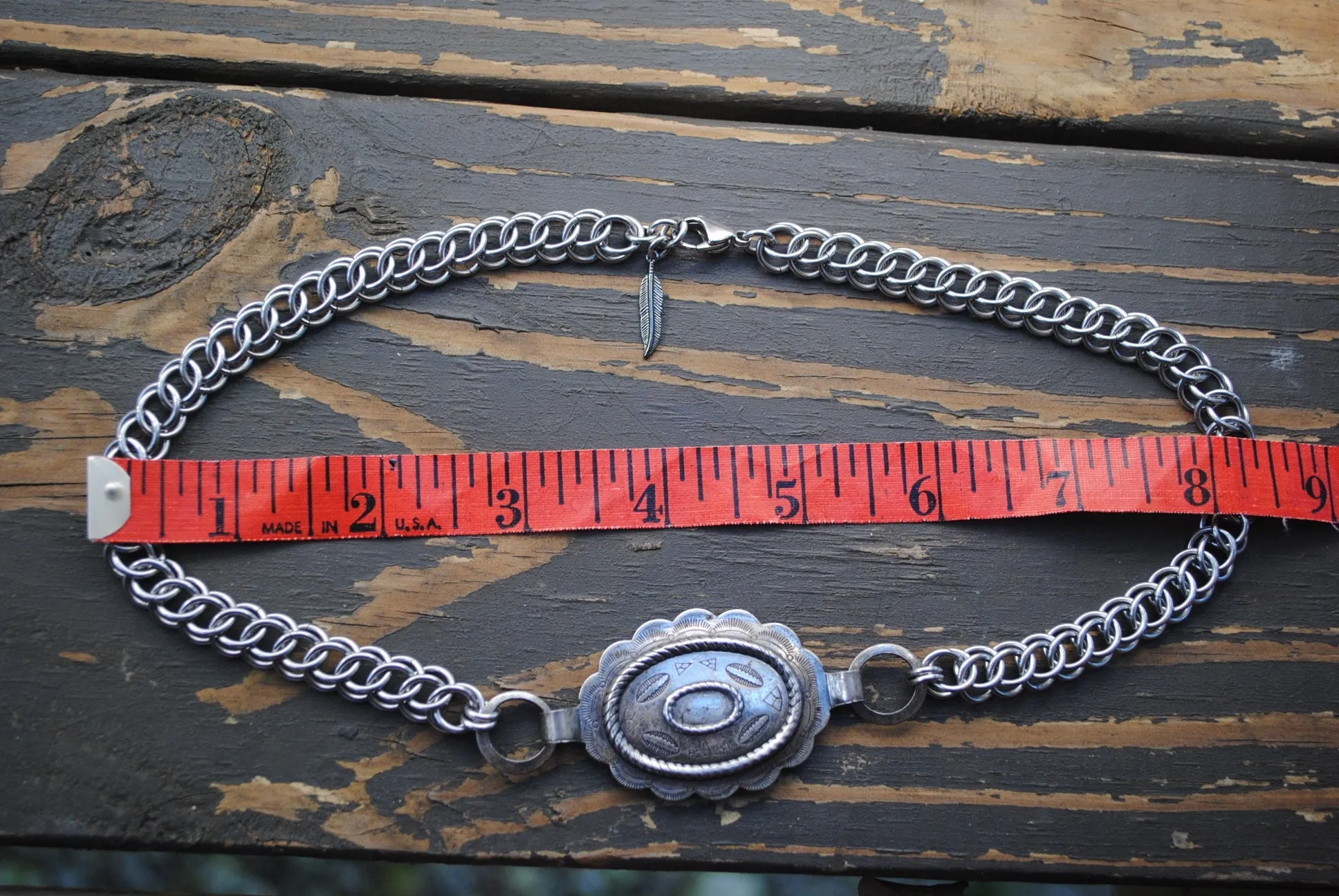 Chainmaille Concho Necklace Stainless Steel