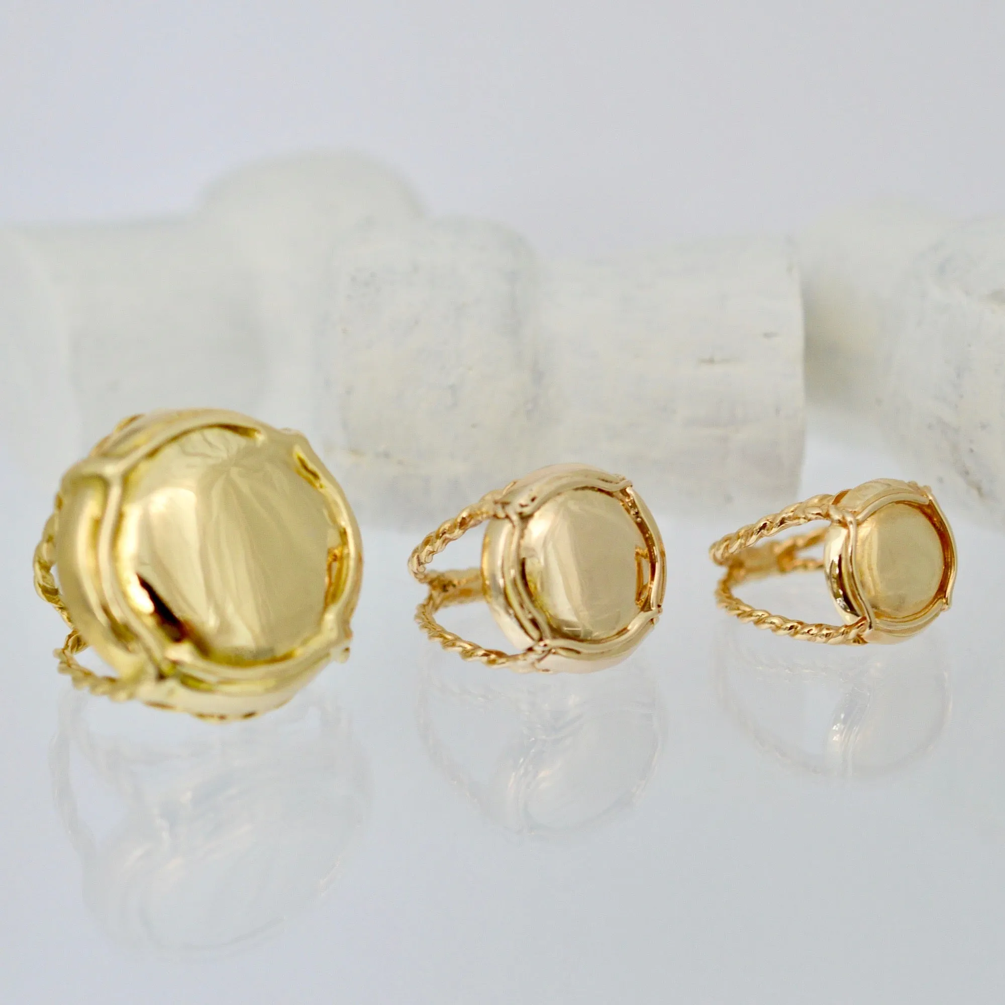 Champers Ring with Diamond Bubbles and Initials