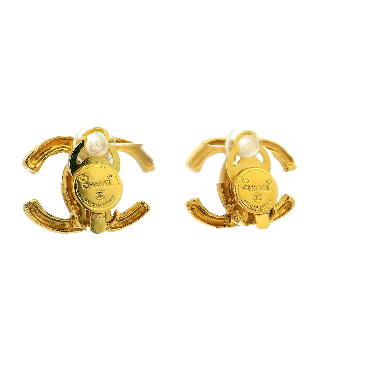 Chanel Large Gold Clip-On Earrings
