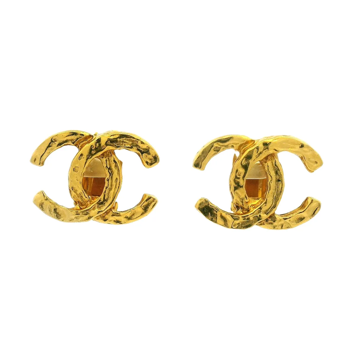Chanel Large Gold Clip-On Earrings