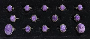 Charoite Rings - 925 Sterling Silver