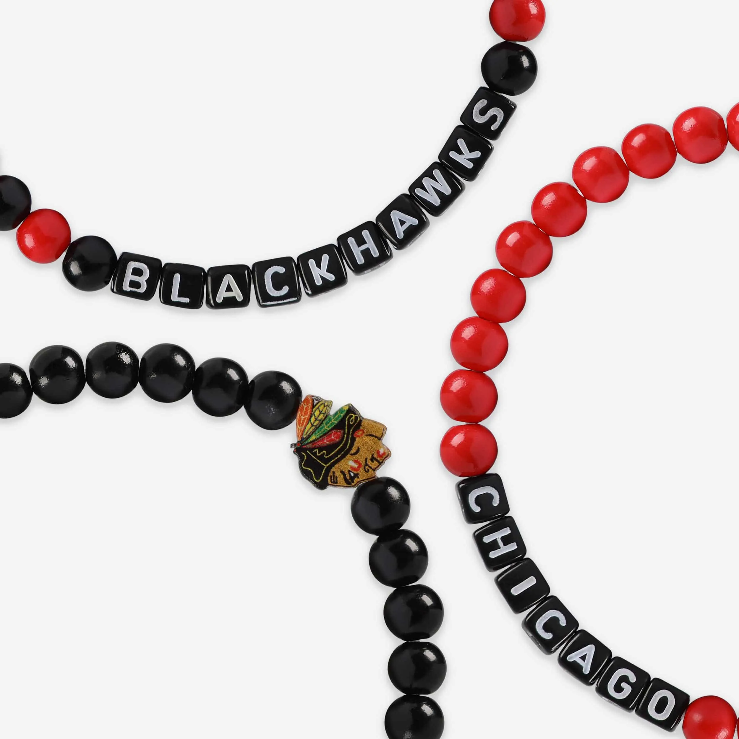 Chicago Blackhawks 3 Pack Beaded Friendship Bracelet