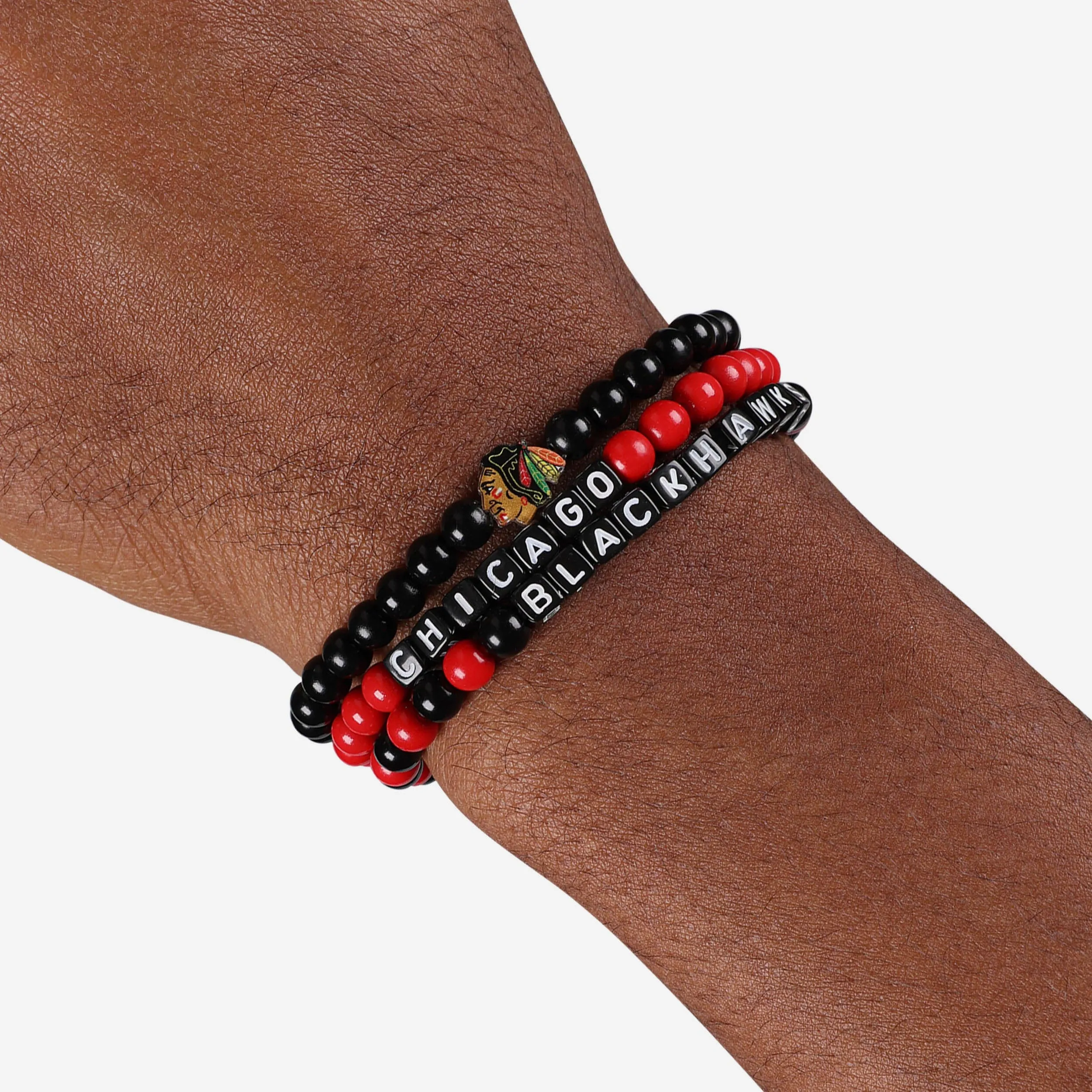Chicago Blackhawks 3 Pack Beaded Friendship Bracelet