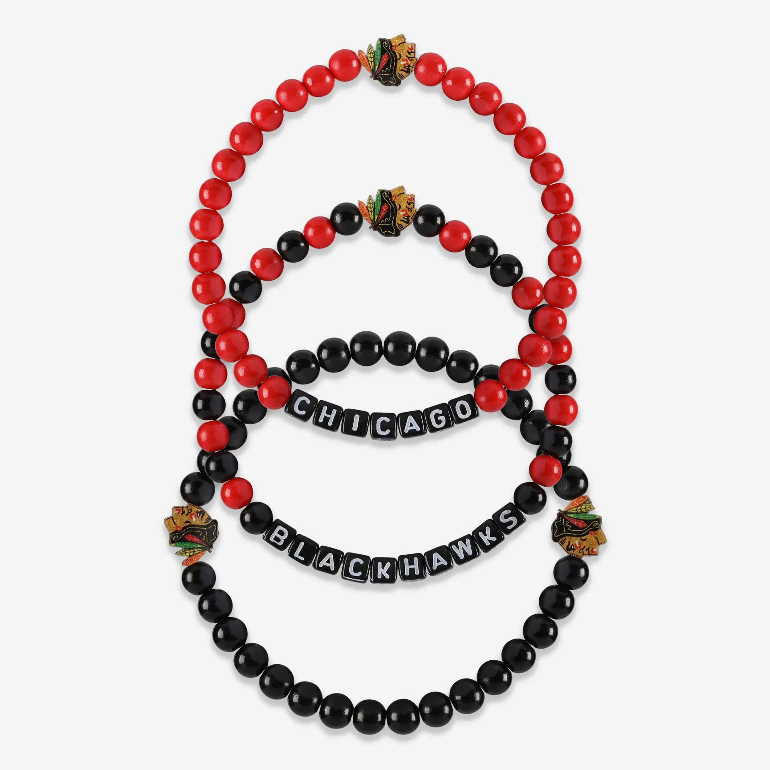 Chicago Blackhawks 3 Pack Beaded Friendship Bracelet