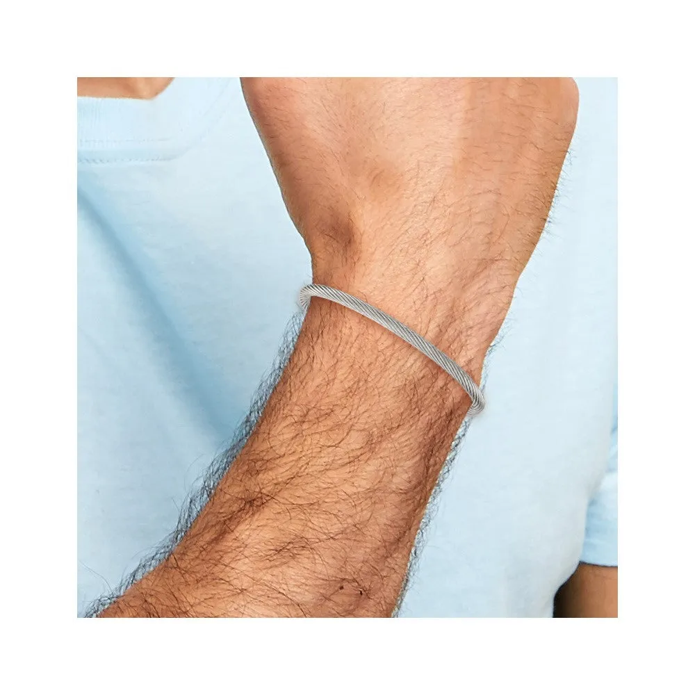 Chisek Stainless Steel Polished Yellow IP-plated Cuff Bangle