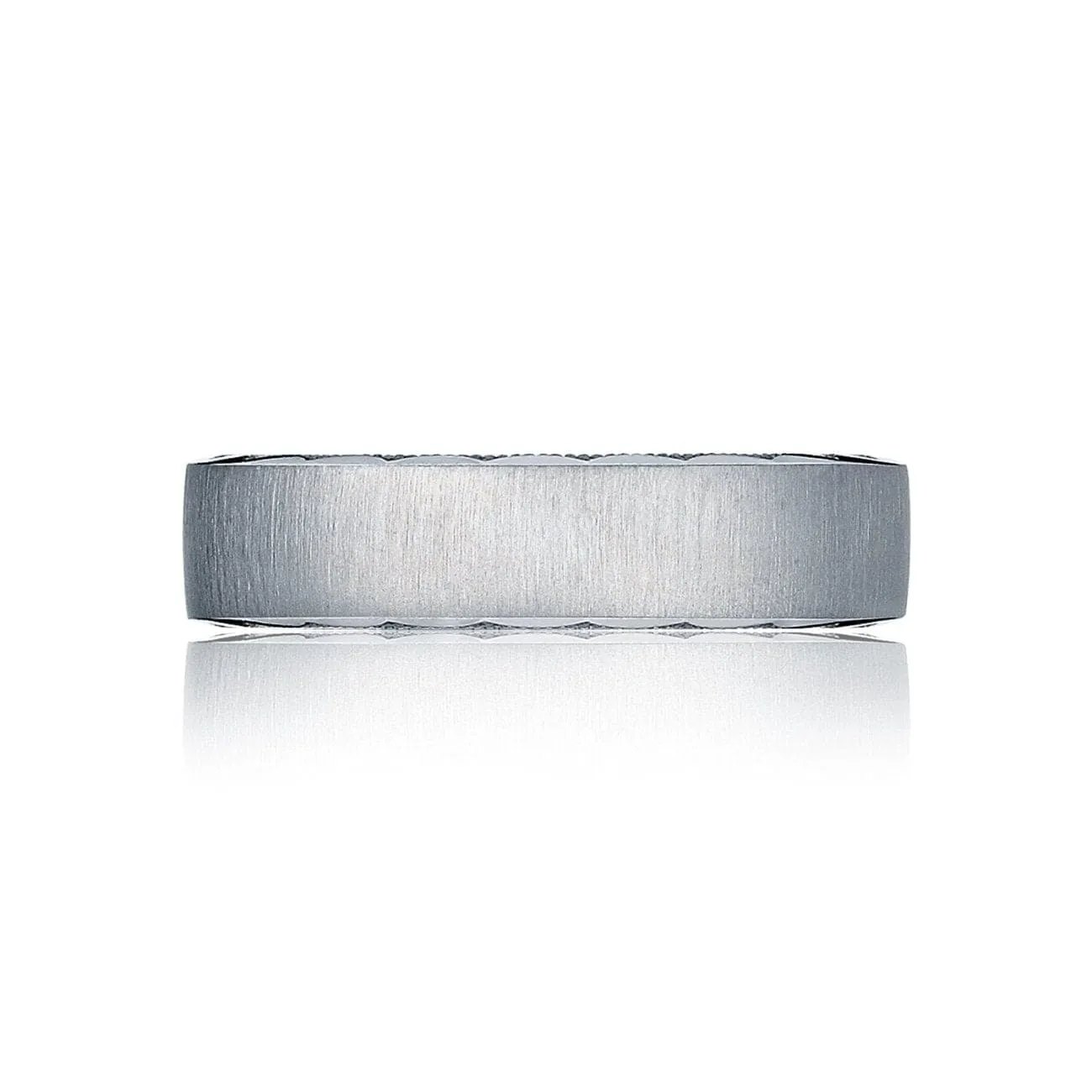 Classic 18K White Gold Satin Finish Wedding Band Ring