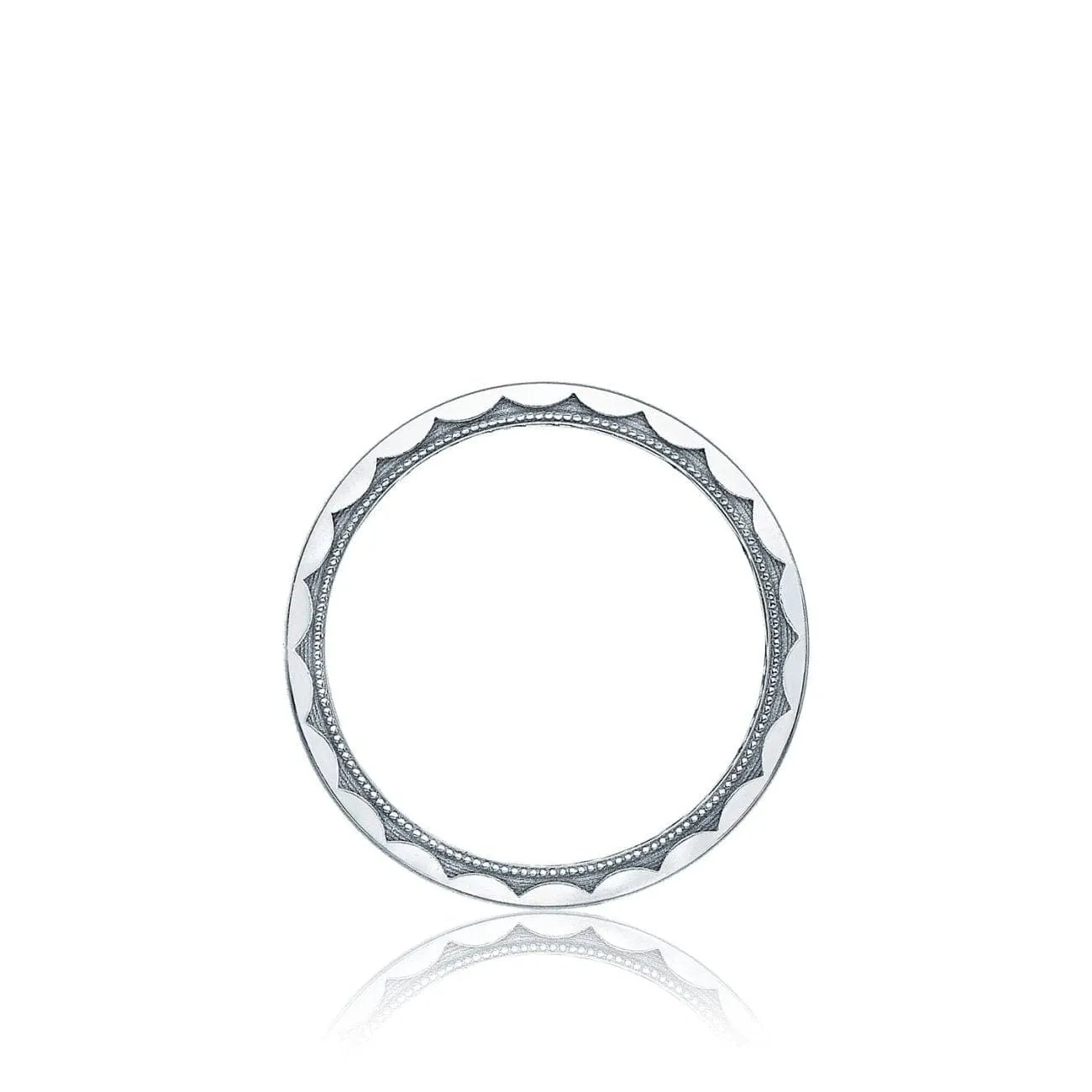 Classic 18K White Gold Satin Finish Wedding Band Ring