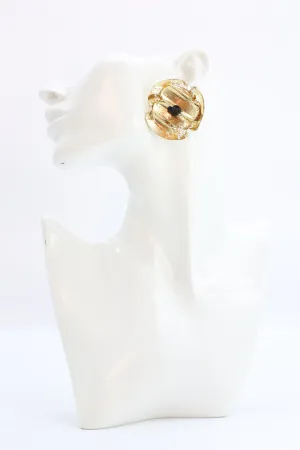 Clip on Poppy Flower Earrings - Hand gilded