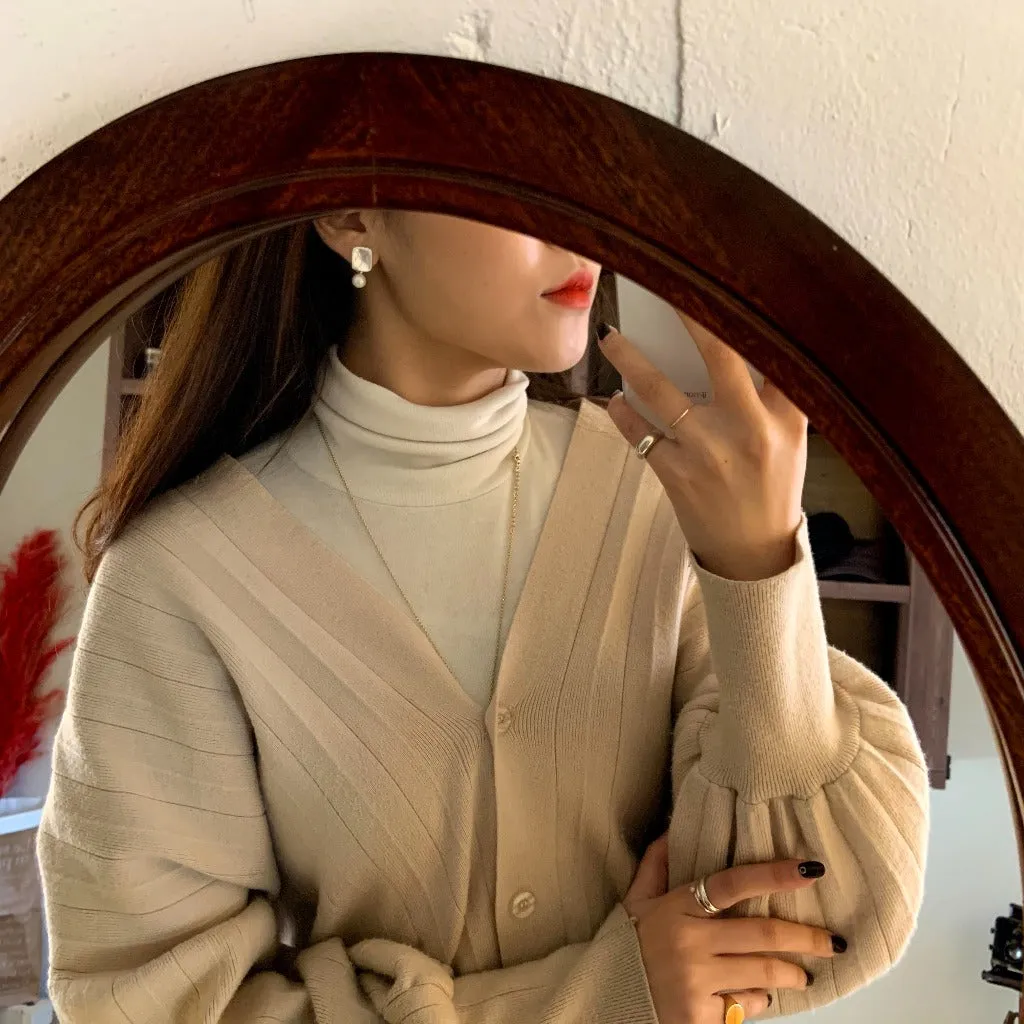 [Clip on] Square and Pearl Drop earrings