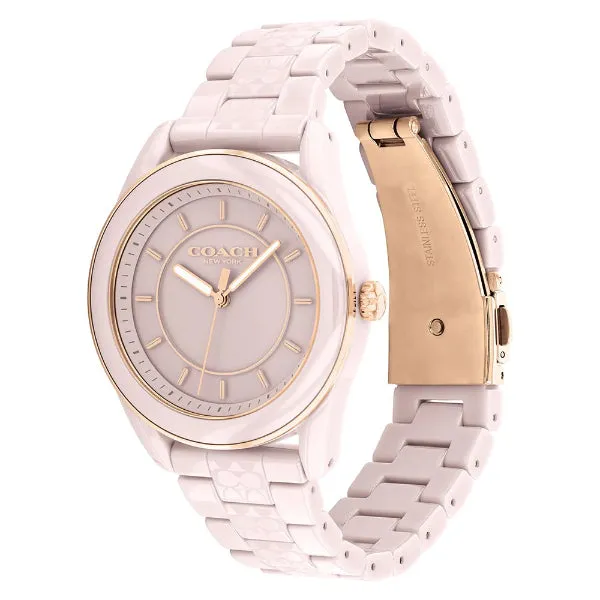 Coach Preston Pink Creamic Strap Pink Dial Quartz Watch for Ladies - 14503772