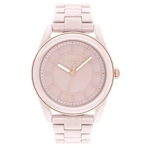 Coach Preston Pink Creamic Strap Pink Dial Quartz Watch for Ladies - 14503772