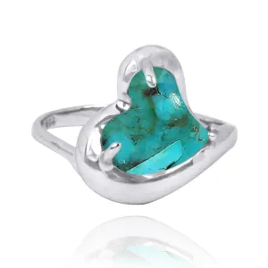 Compressed Turquoise  Cocktail Ring