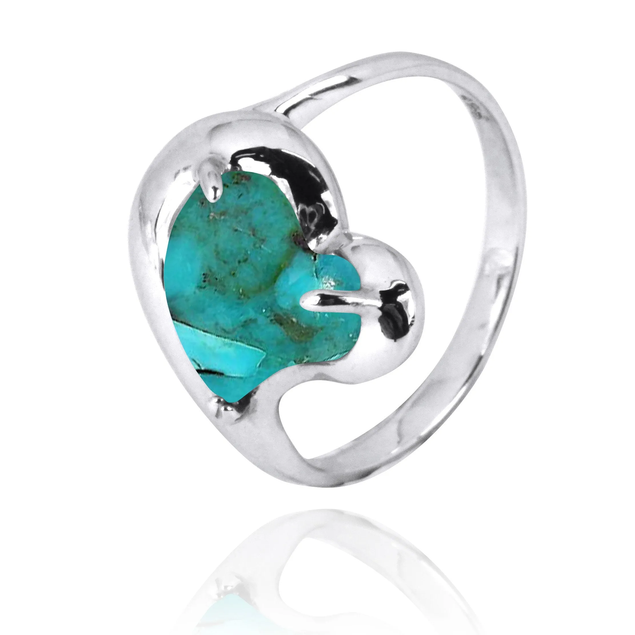 Compressed Turquoise  Cocktail Ring