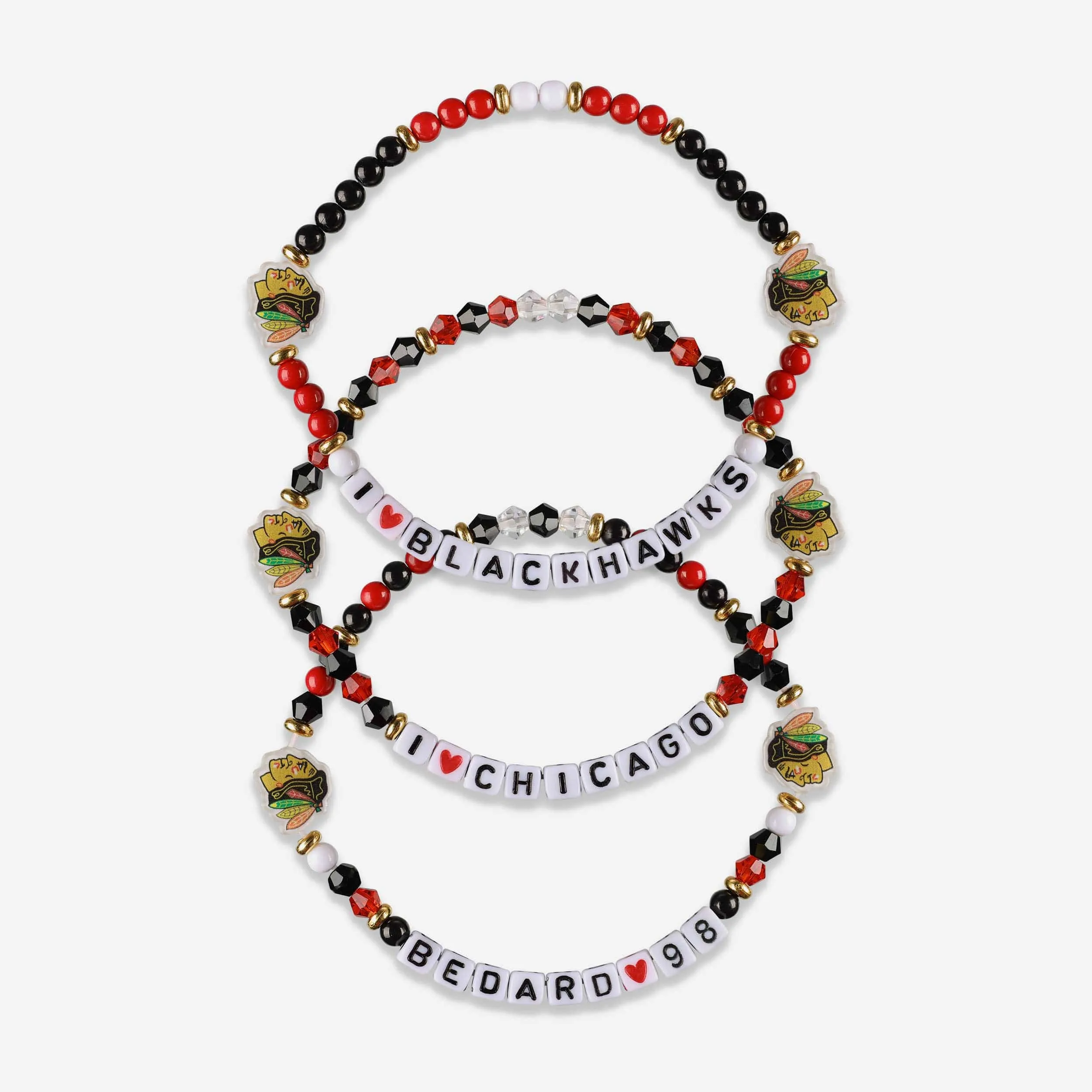 Connor Bedard Chicago Blackhawks 3 Pack Player Friendship Bracelet