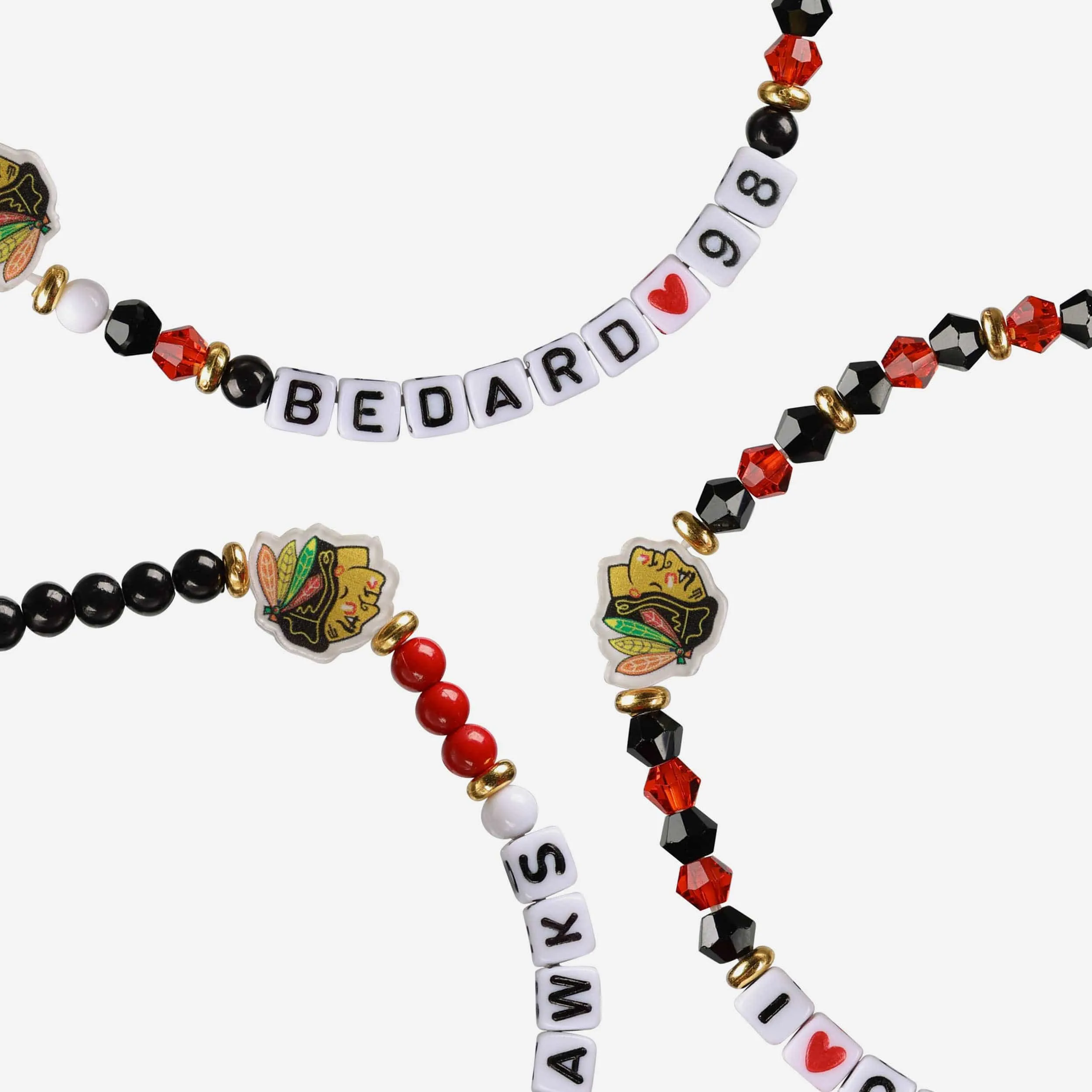 Connor Bedard Chicago Blackhawks 3 Pack Player Friendship Bracelet