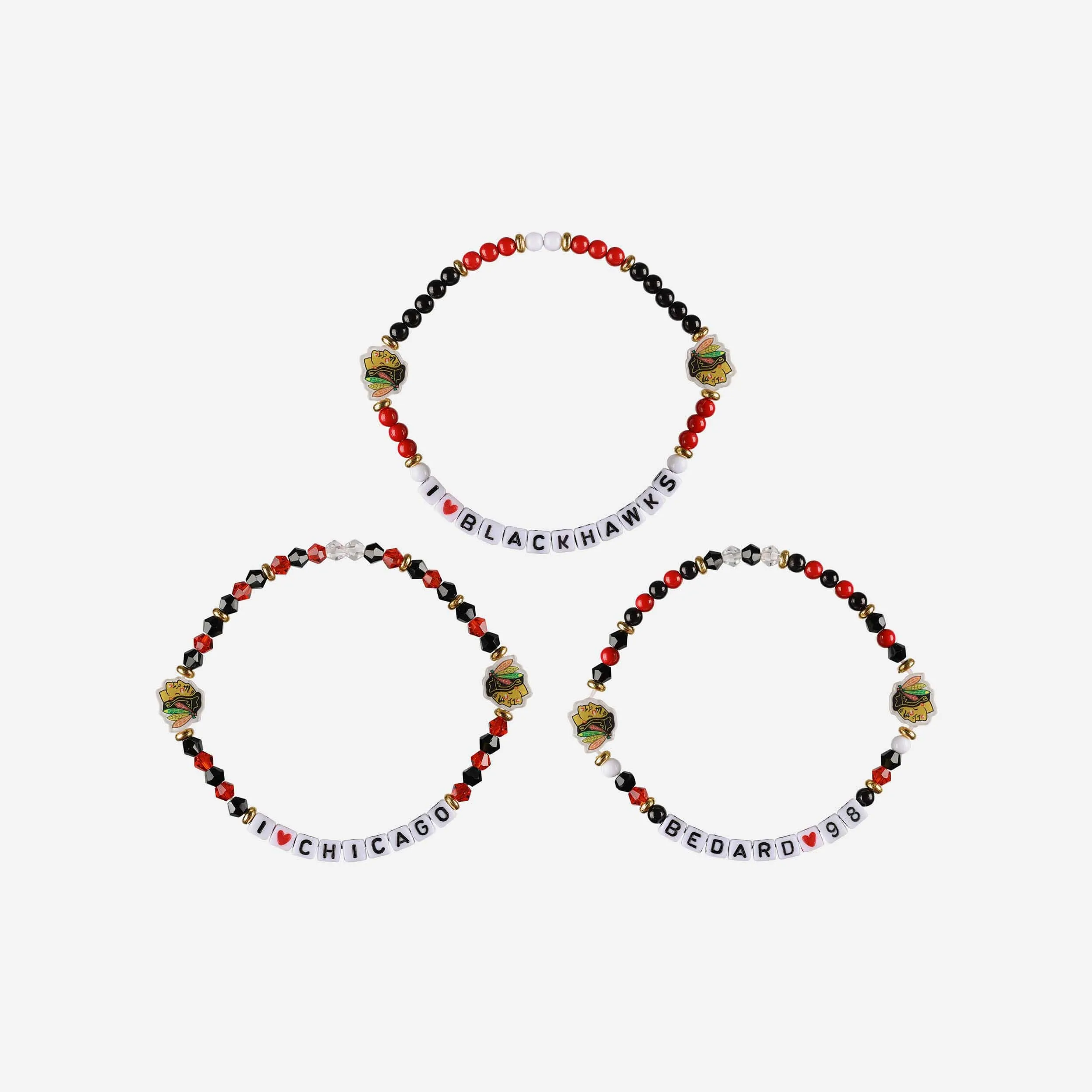 Connor Bedard Chicago Blackhawks 3 Pack Player Friendship Bracelet