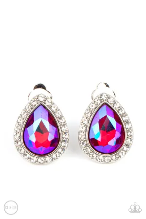 Cosmic Castles Pink Paparazzi Clip-On Earrings