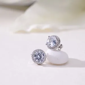 Cubic Zirconia Crystal Clip On Earrings