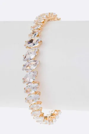 Cubic Zirconia CZ Open Cuff Bracelet