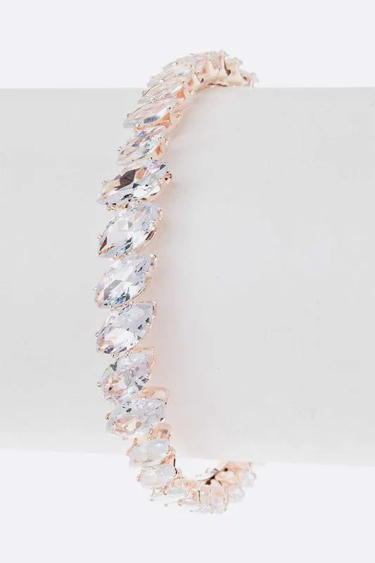 Cubic Zirconia CZ Open Cuff Bracelet