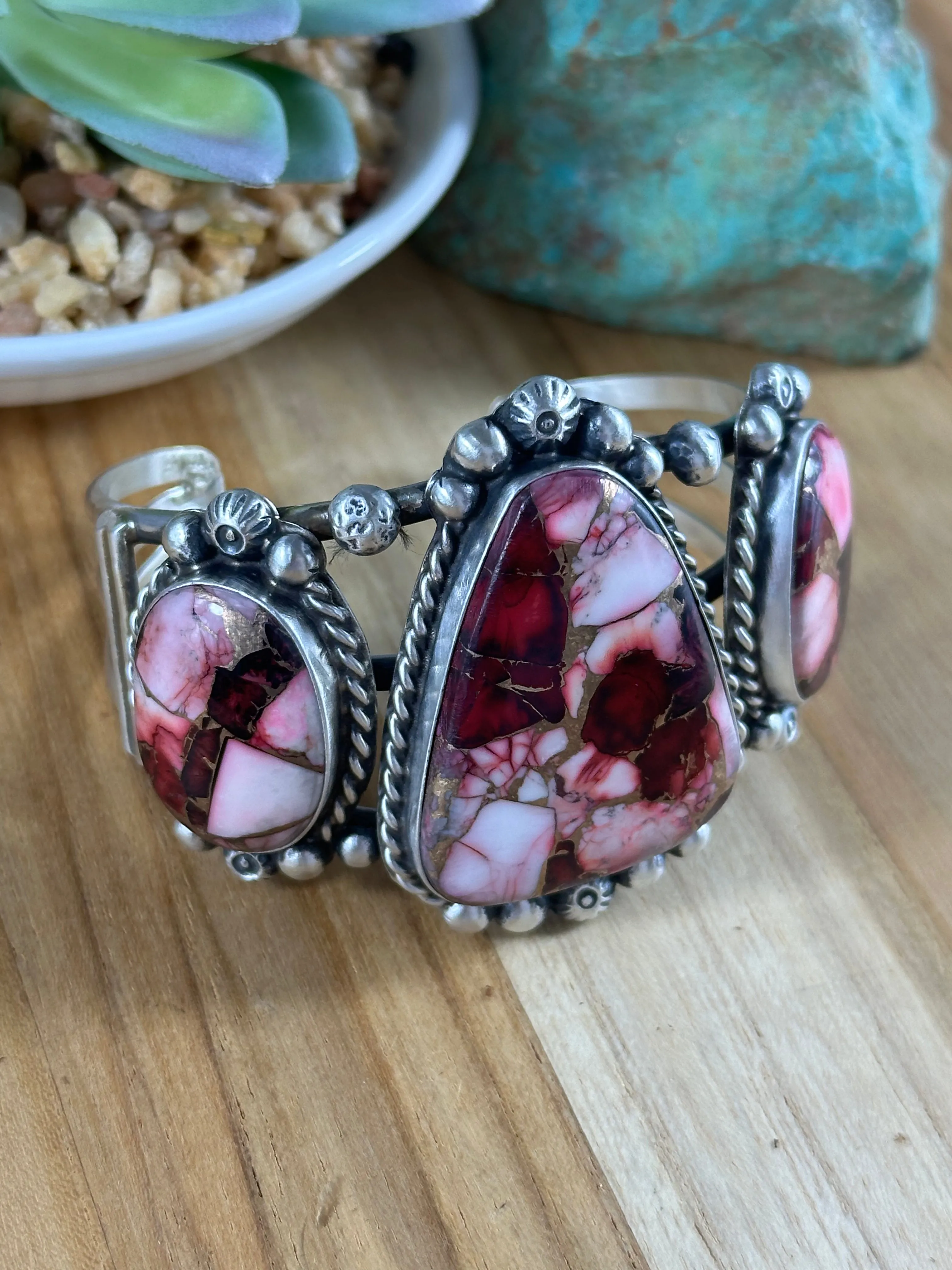 Dahlia Rose 3-Stone Cuff