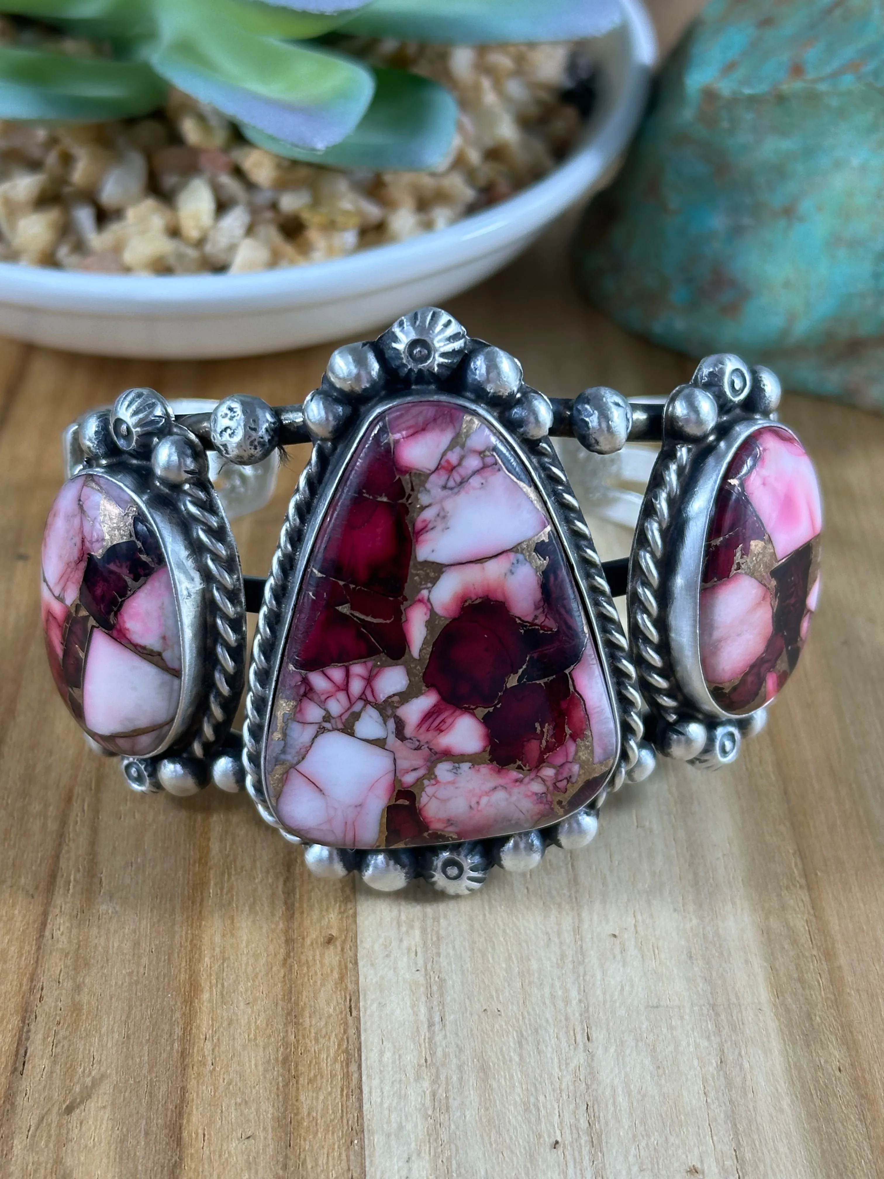 Dahlia Rose 3-Stone Cuff