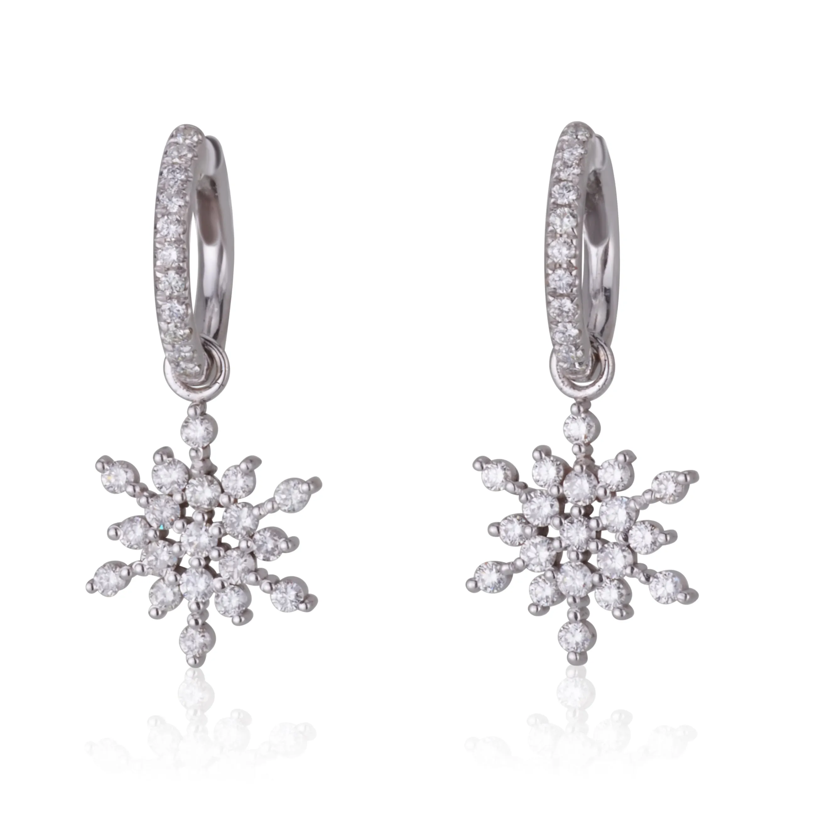 Dangling snowflakes earrings