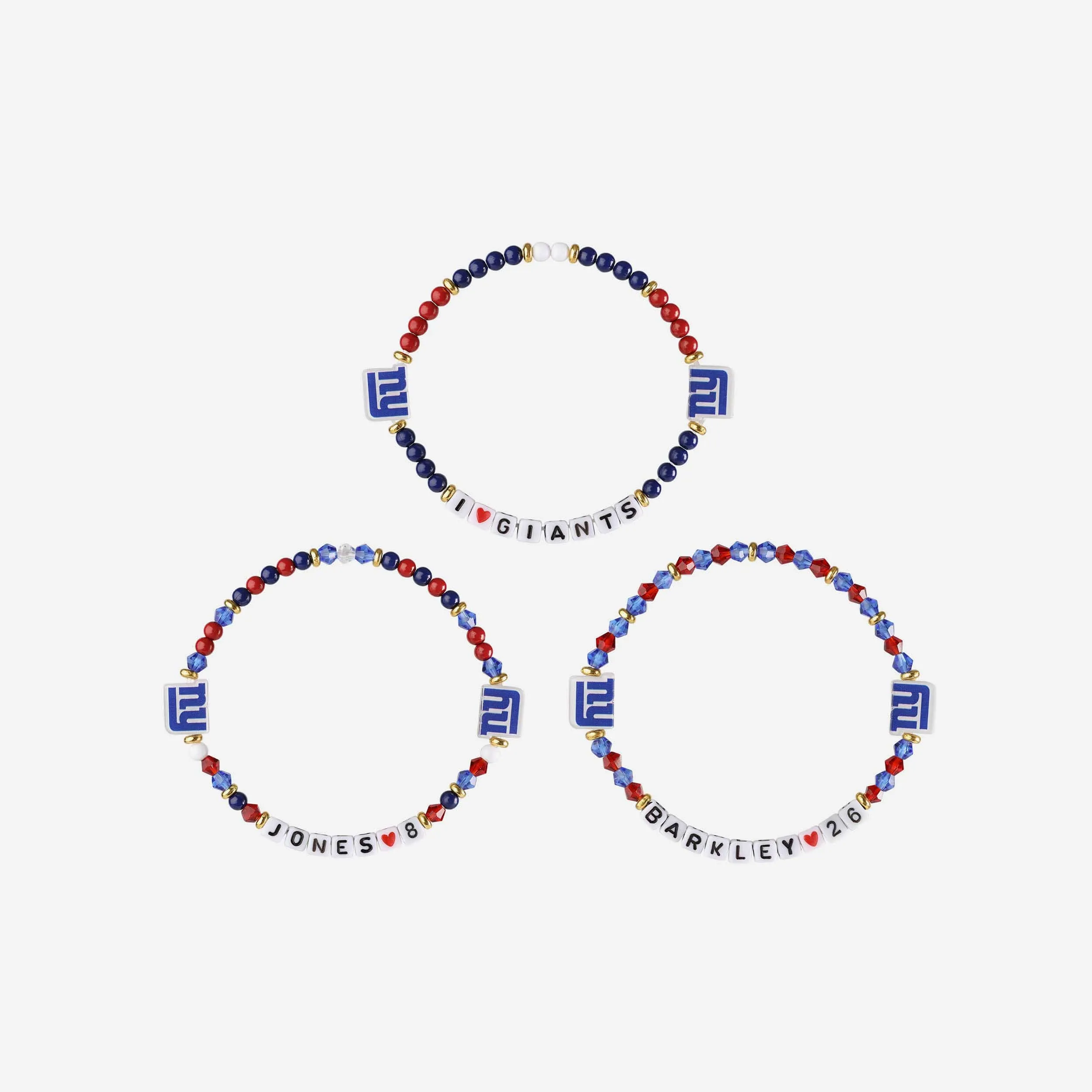 Daniel Jones & Saquon Barkley New York Giants 3 Pack Player Friendship Bracelet