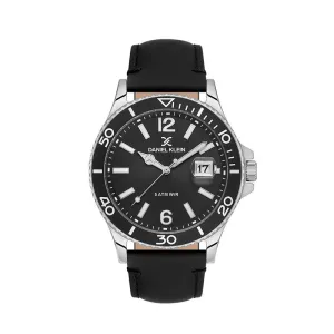 Daniel Klein Premium Men Analog Watch DK.1.13905-1 Black Genuine Leather Strap