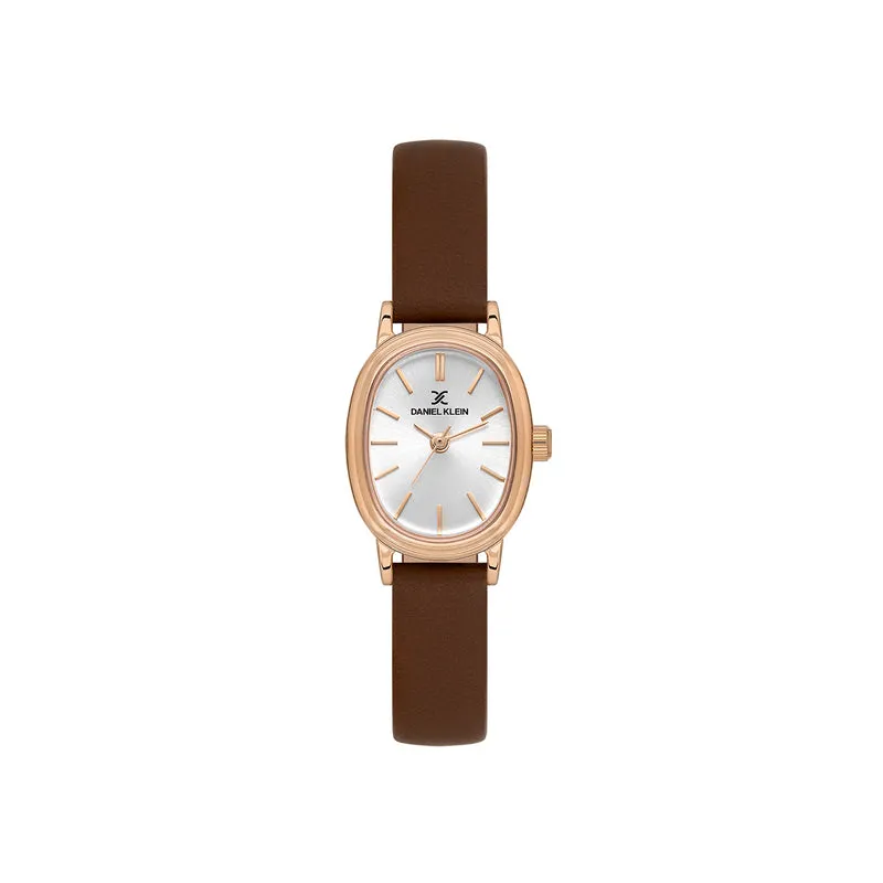 Daniel Klein Premium Women Analog Watch DK.1.13869-5 D.Brown Genuine Leather Strap