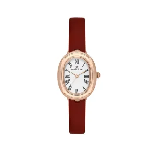 Daniel Klein Premium Women Analog Watch DK.1.13872-6 Red Genuine Leather Strap