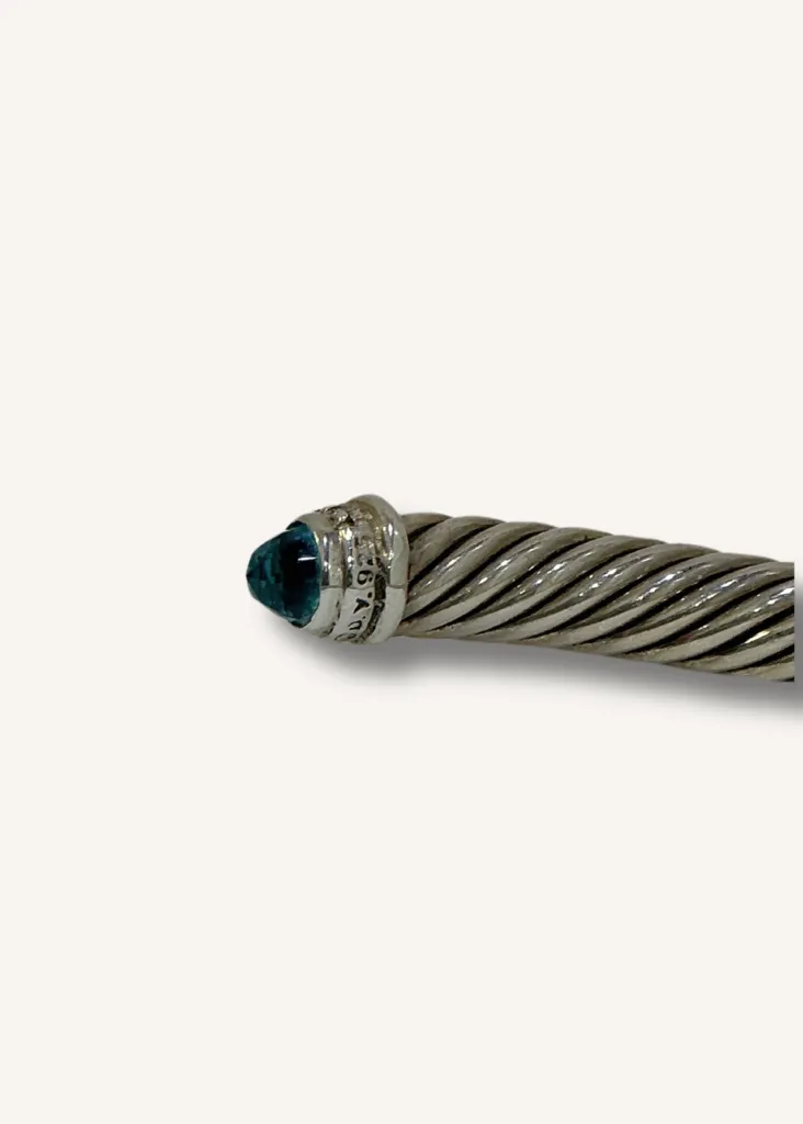 David Yurman Diamond and Blue Topaz Cuff