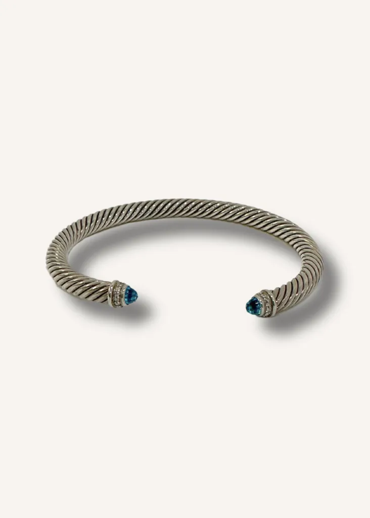 David Yurman Diamond and Blue Topaz Cuff