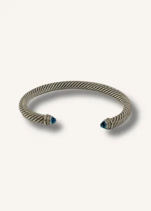 David Yurman Diamond and Blue Topaz Cuff