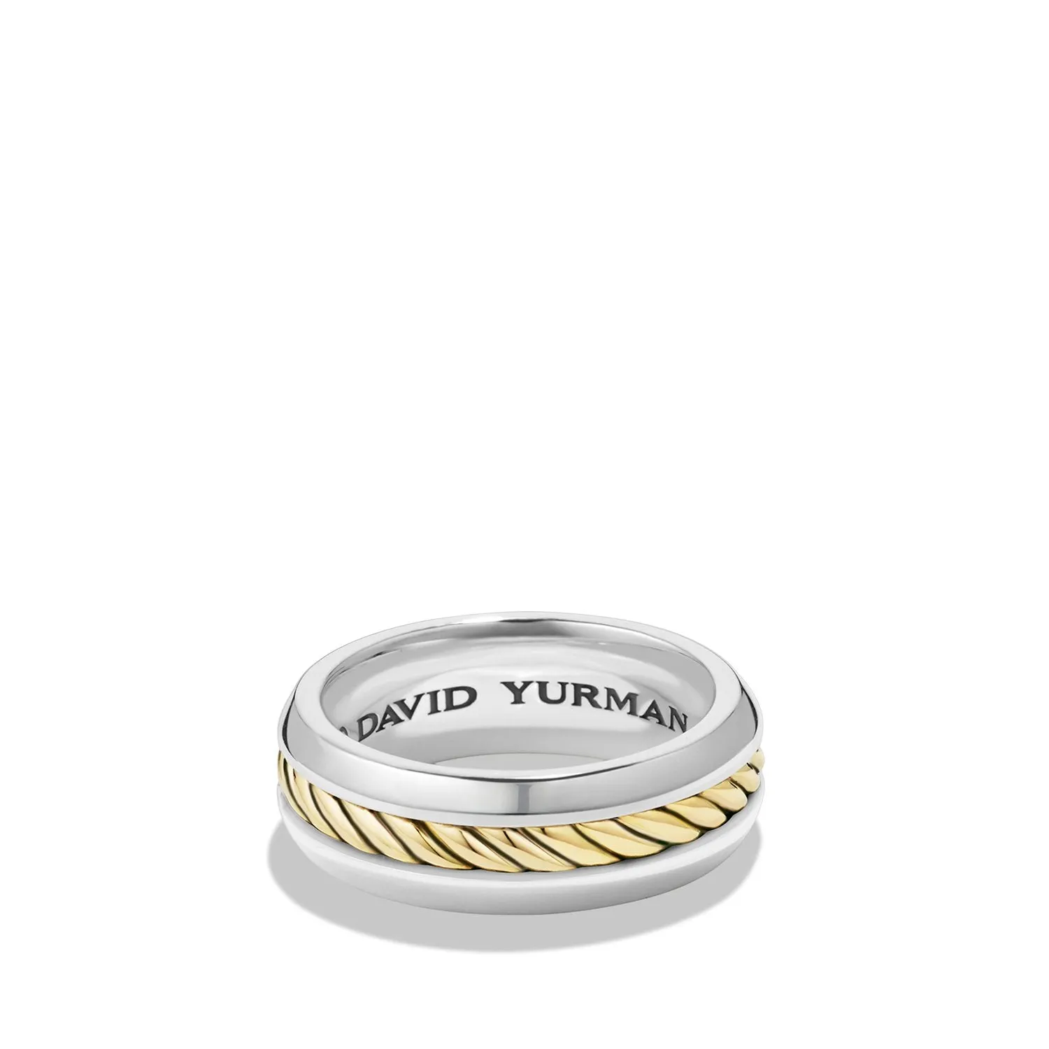 David Yurman The Sculpted Cable Collection Ring in Silver and 18-Karat Yellow Gold