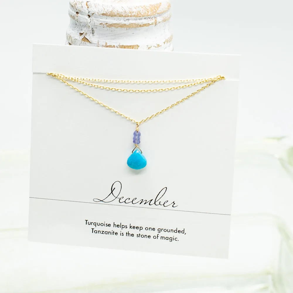 December Raindrop Gold Necklace