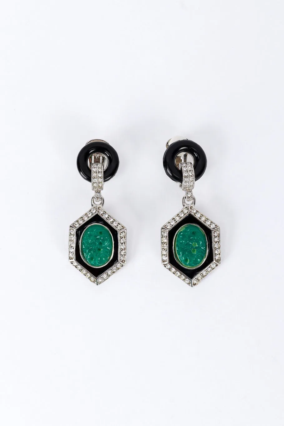 Deco Hexagon Drop Earrings