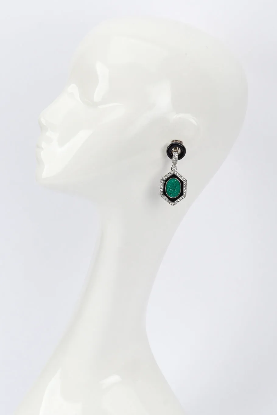 Deco Hexagon Drop Earrings