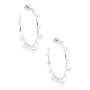 Deco Pearl Hoop Earrings