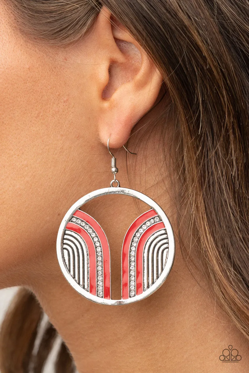 Delightfully Deco Red Paparazzi Earrings